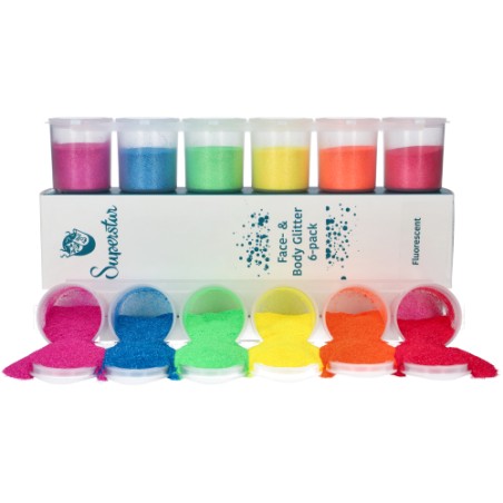 Glitters 6-pack - UV Neon Fluorent