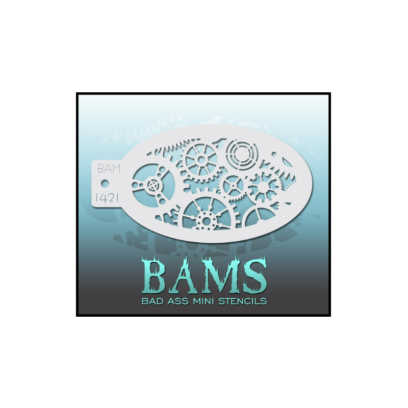 Facepaint & Makeup | Face paint stencil | BAM1421 | Steampunk Gears