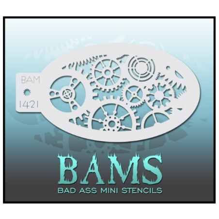 Facepaint & Makeup | Face paint stencil | BAM1421 | Steampunk Gears