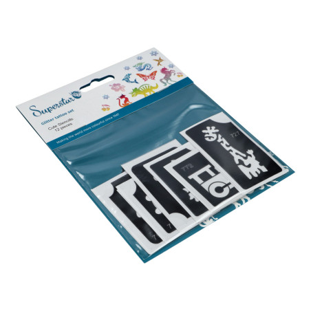 Superstar Glitter Tattoo Set CUTE | 12 Adorable Stencils