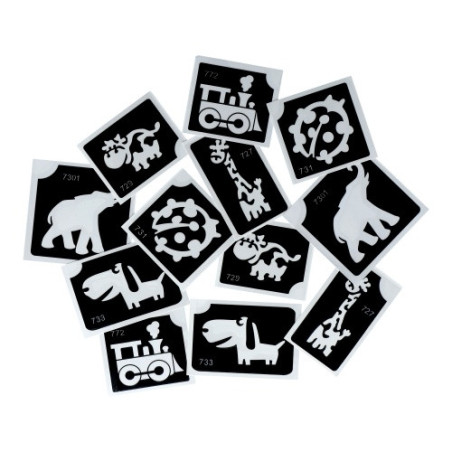 Superstar Glitter Tattoo Set CUTE | 12 Adorable Stencils