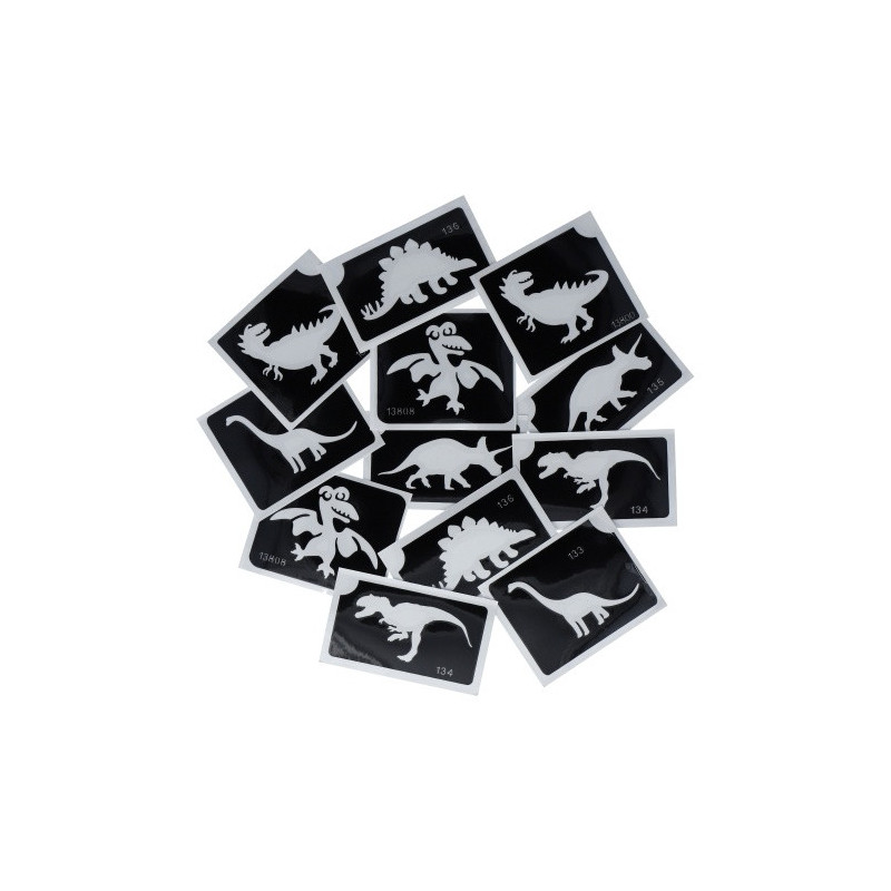 Superstar Glitter Tattoo Set DINO | 12 Adorable Stencils