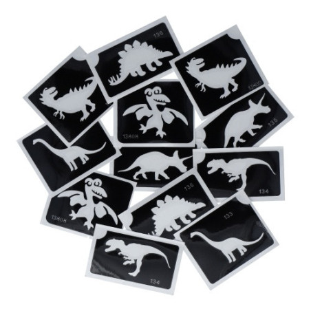 Superstar Glitter Tattoo Set DINO | 12 Adorable Stencils