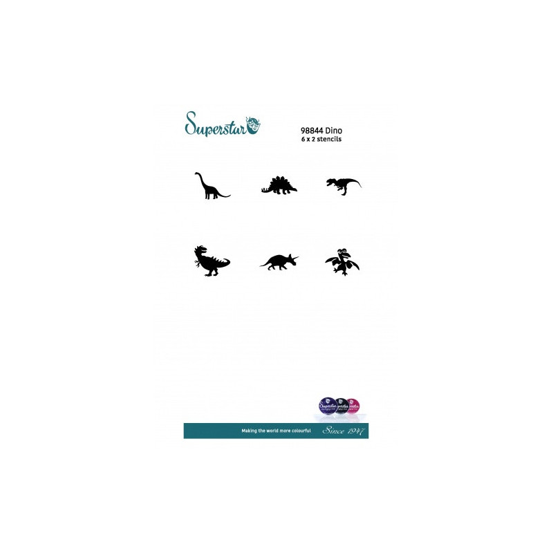 Superstar Glitter Tattoo Set DINO | 12 Adorable Stencils