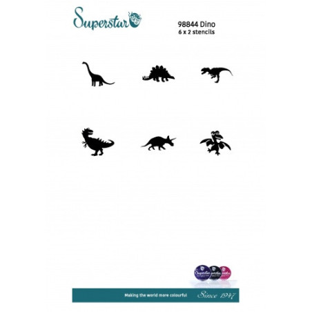 Superstar Glitter Tattoo Set DINO | 12 Adorable Stencils