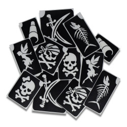 Superstar Glitter Tattoo Set PIRATE | 12  Stencils