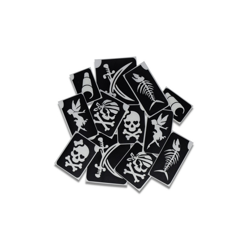 Superstar Glitter Tattoo Set PIRATE | 12  Stencils