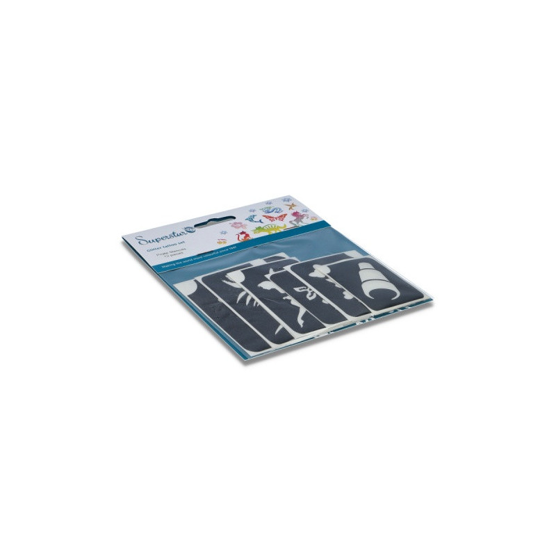 Superstar Glitter Tattoo Set PIRATE | 12  Stencils