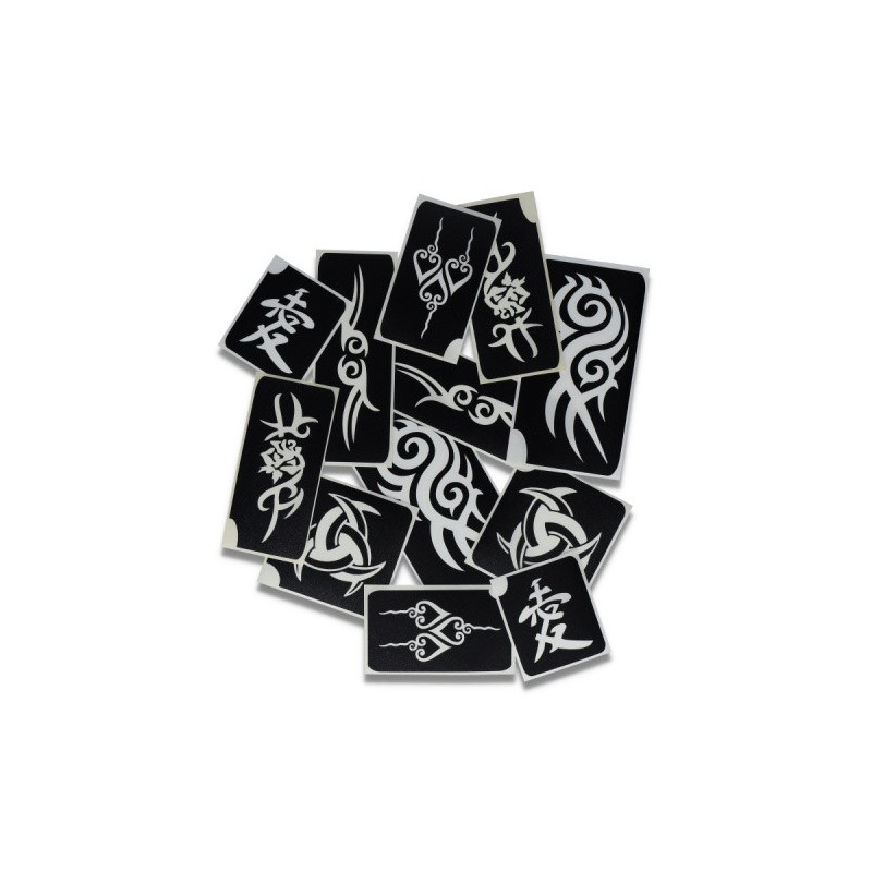 Superstar Glitter Tattoo Set TRIBAL | 12  Stencils
