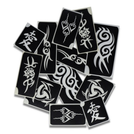 Superstar Glitter Tattoo Set TRIBAL | 12  Stencils