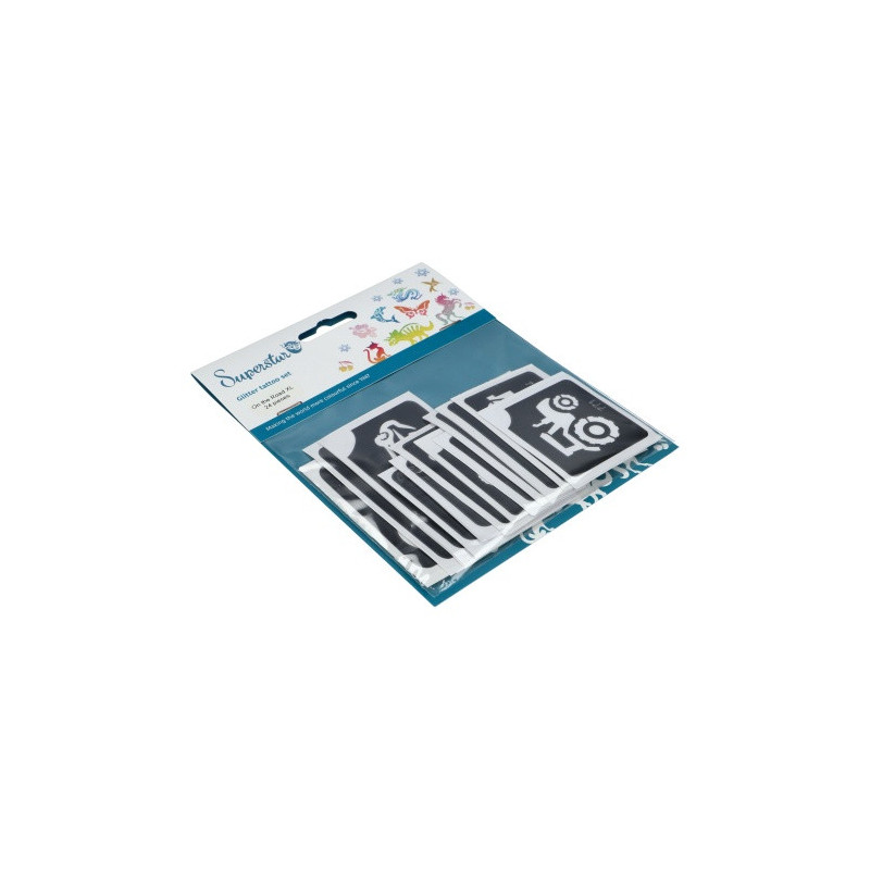 Superstar Glitter Tattoo Set ON THE ROAD| 24  Stencils