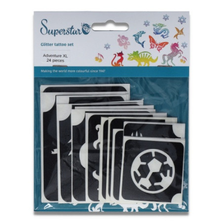Superstar Glitter Tattoo Set ADVENTURE | 24  Stencils