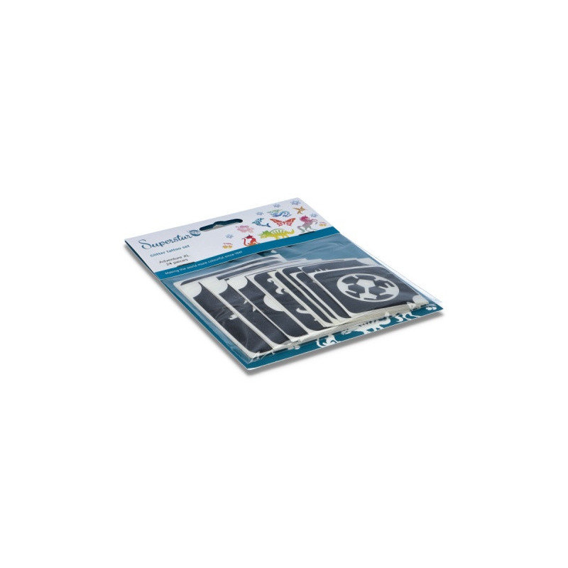 Superstar Glitter Tattoo Set ADVENTURE | 24  Stencils