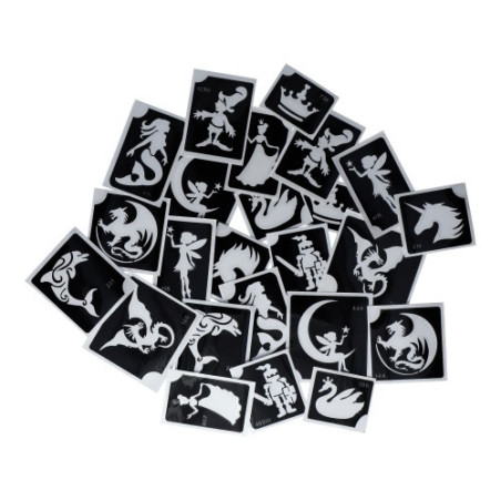 Superstar Glitter Tattoo Set FAIRYTALES FANTASY| 24  Stencils