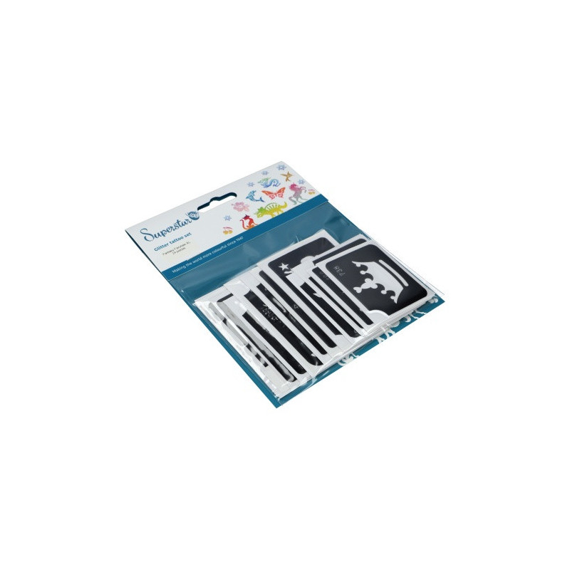 Superstar Glitter Tattoo Set FAIRYTALES FANTASY| 24  Stencils