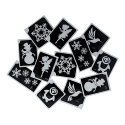 Superstar Glitter Tattoo Set WINTER | 12  Stencils