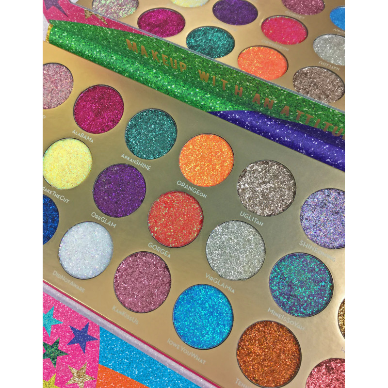 Rude United Shades of Glitter - 21 Pressed Glitter Eyeshadow Palette