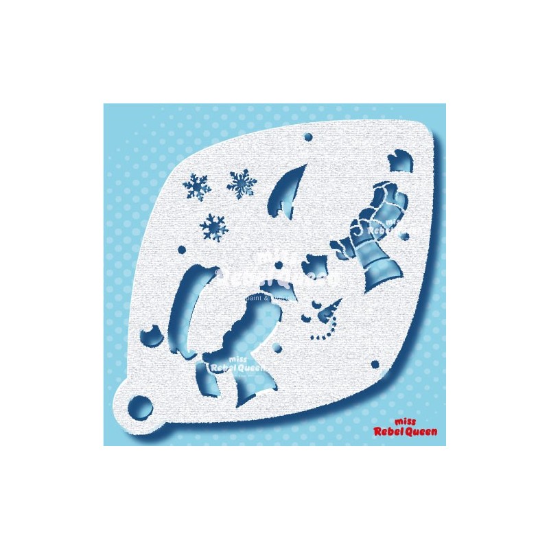 Schmink & Facepaint | MRQ Face Paint Stencil | Snowman Large 3 Steps