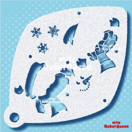 Schmink & Facepaint | MRQ Face Paint Stencil | Snowman Large 3 Steps