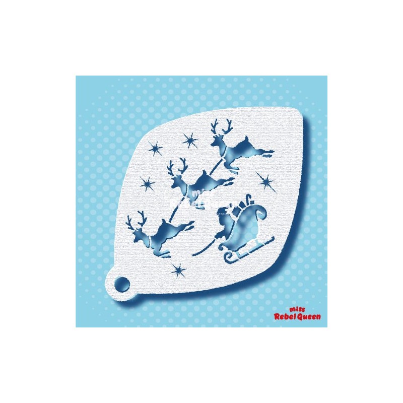 Schmink & Facepaint | MRQ Face Paint Stencil | Santa’s Speedy Sleigh
