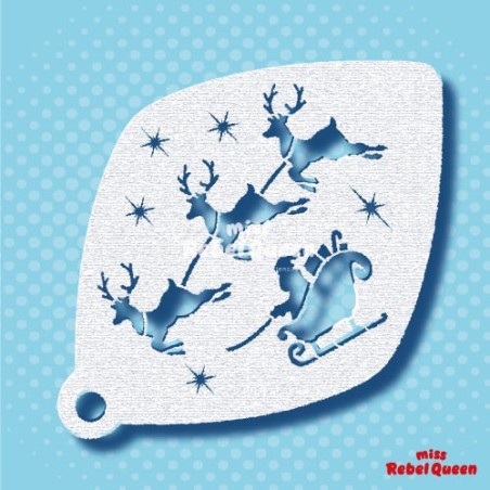 Schmink & Facepaint | MRQ Face Paint Stencil | Santa’s Speedy Sleigh