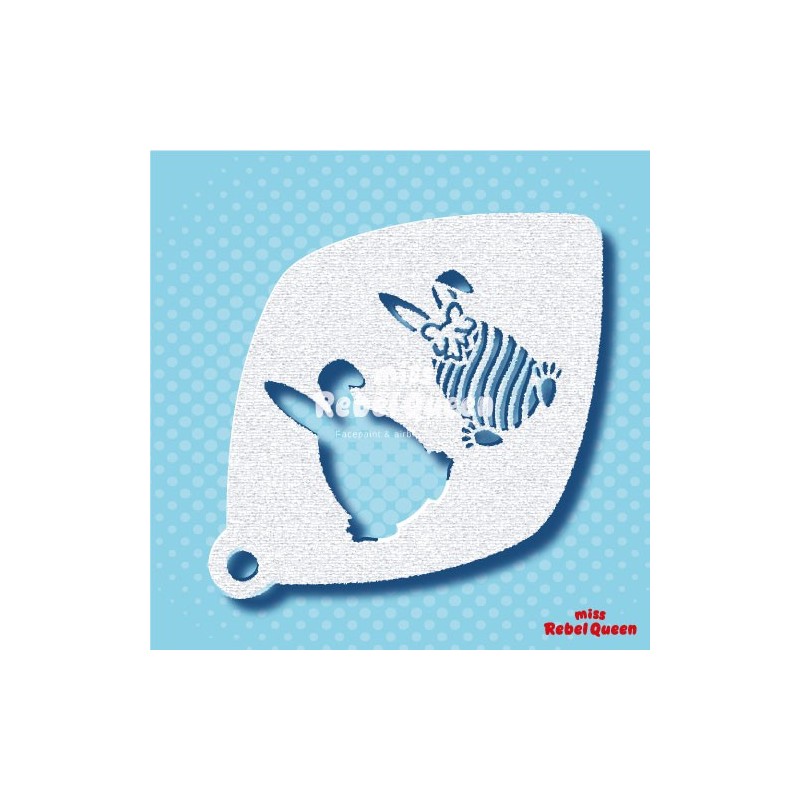 Schmink & Facepaint | MRQ Face Paint Stencil | Easter Egg with Bunny