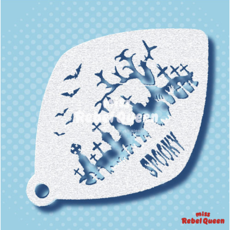 MRQ Facepaint Stencil | Creepy Graveyard