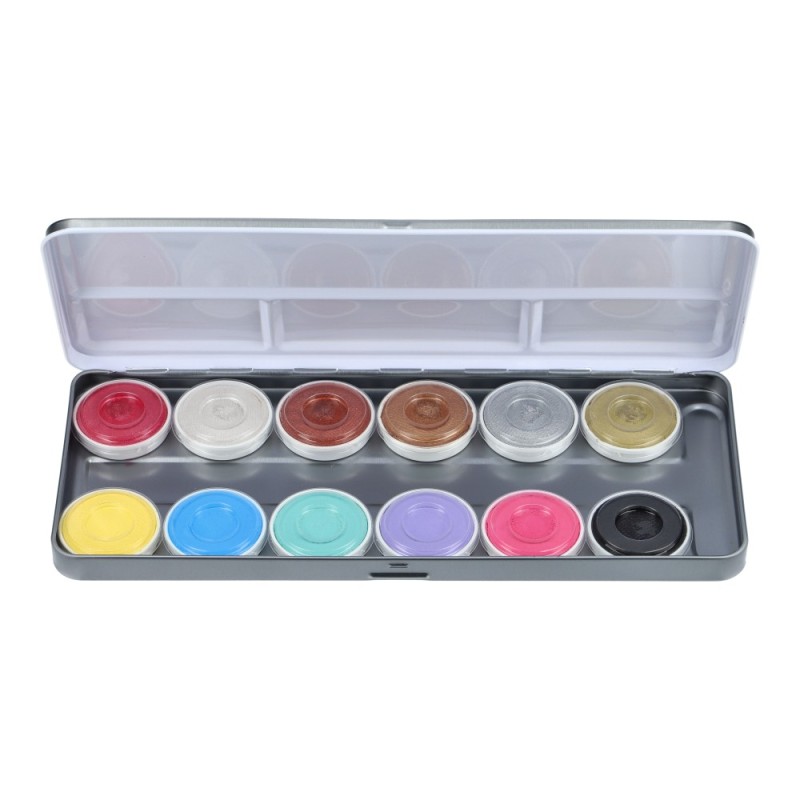 Superstar Face Paint | Water-Based Face & Body Paint | Superstar facepaint - Palette Metallic-Pastel 63.6