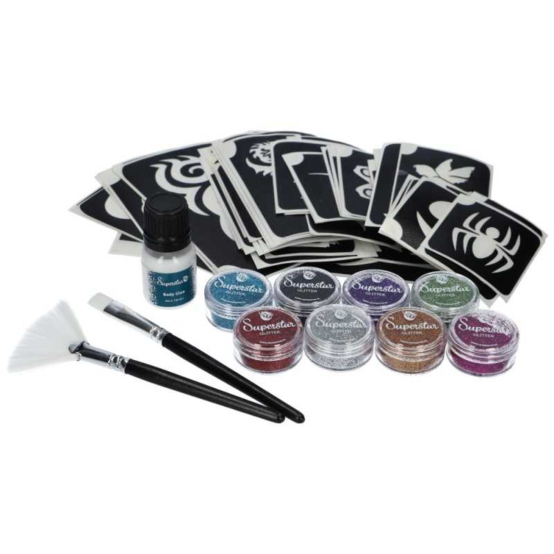 Glitter Tattoo Set Big Party | Complete glitter tattoo kit