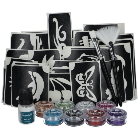 Glitter Tattoo Set Big Party | Complete glitter tattoo kit
