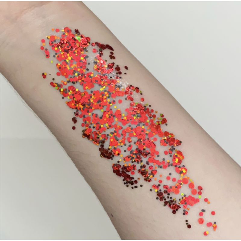 Pixie Paint Glittergel |  Drop Dead Red 30 gr | Face, body & hair | Festivalglitter