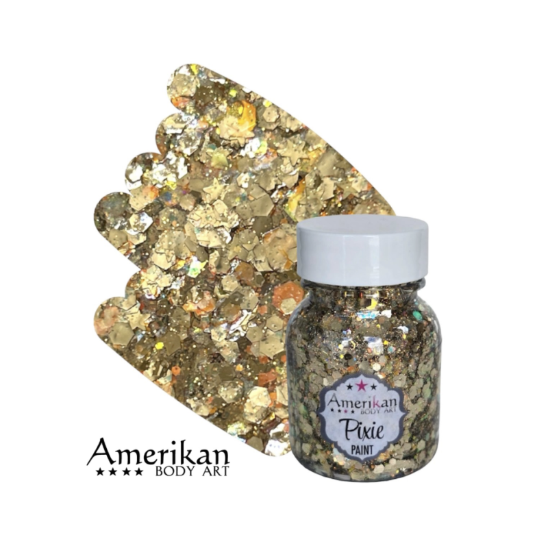 Pixie Paint Glittergel | Lucky Star Gold 30 gr | Face, body & hair | Festivalglitter
