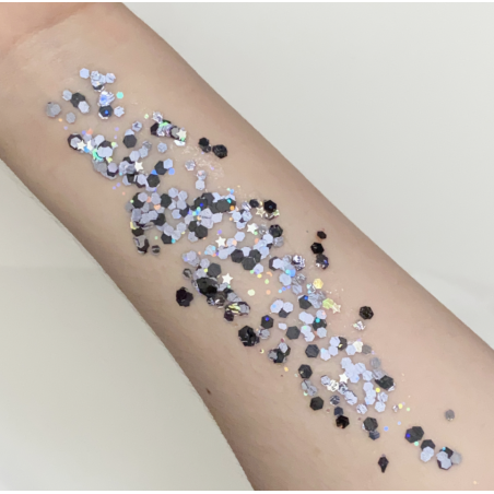 Pixie Paint Glittergel | Rockstar Grey 30gr. | Face, body & hair | Festivalglitter