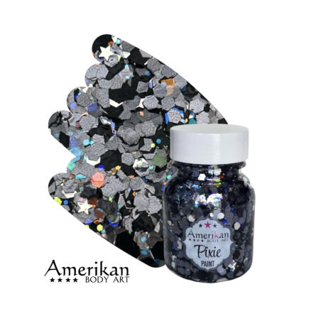 Pixie Paint Glittergel | Rockstar Grey 30gr. | Face, body & hair | Festivalglitter