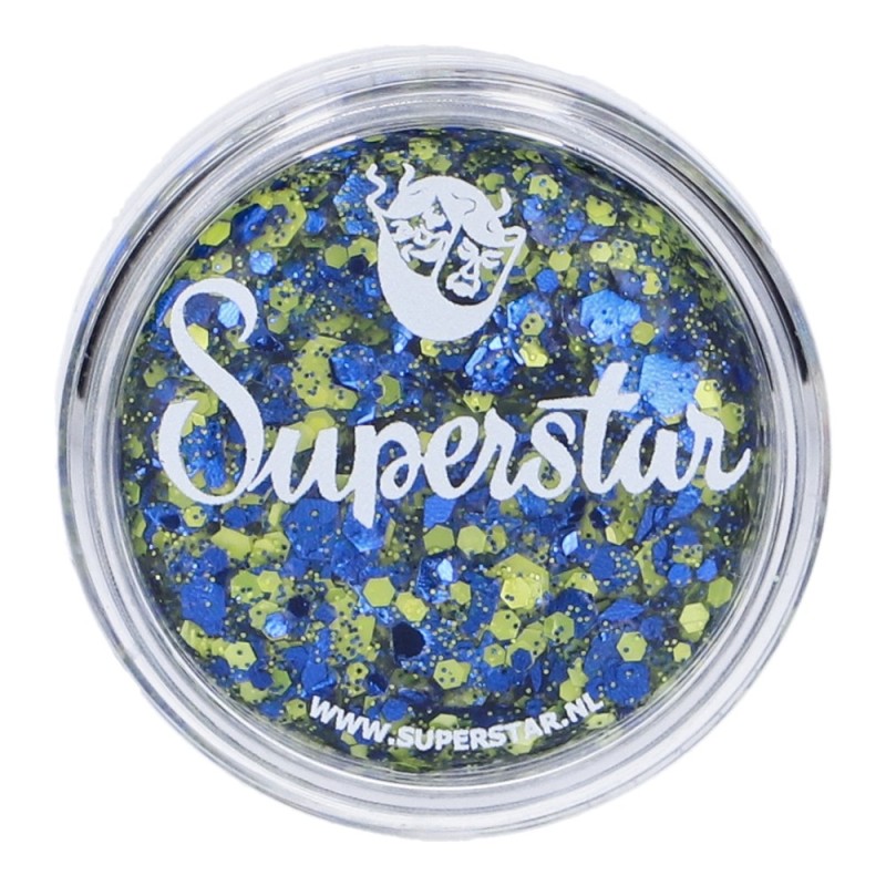 Superstar Cosmetic Glitter | Chunky Glitter Cream |  Blue Yellow 10ml