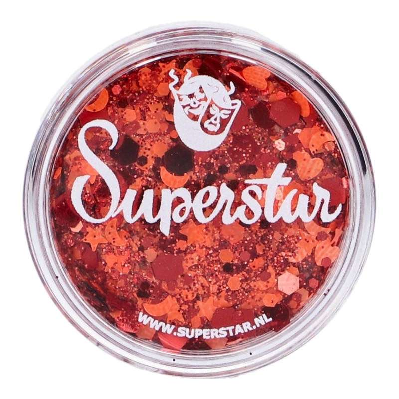 Superstar Cosmetic Glitter | Chunky Glitter Cream |  Orange Red Kielegat 10ml