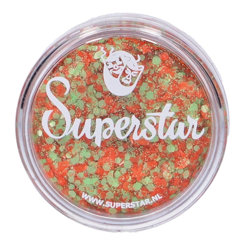 Superstar Cosmetic Glitter | Chunky Glitter Cream | Orange Green Kruikenstad 10ml