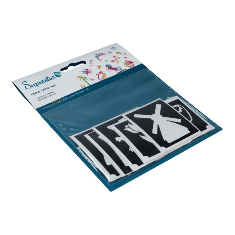 Superstar Glitter Tattoo Set DINO | 12 Adorable Stencils