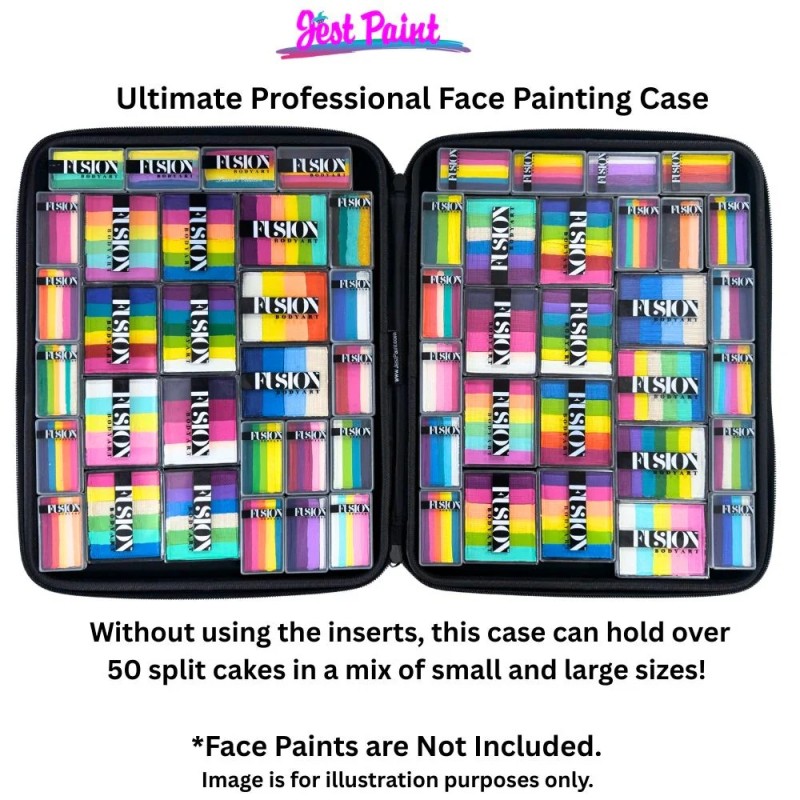 Jest Paint - Ultimate Professional Face Painting Case with Two Removable Foam Inserts